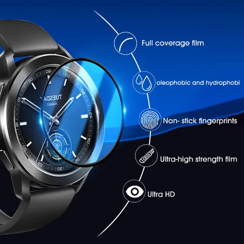 5/1Pcs Curved Film for Xiaomi Mi Watch S3 Full Coverage Screen Protectors for Mi Watch S3 Anti-scratch Protective Film Not Glass