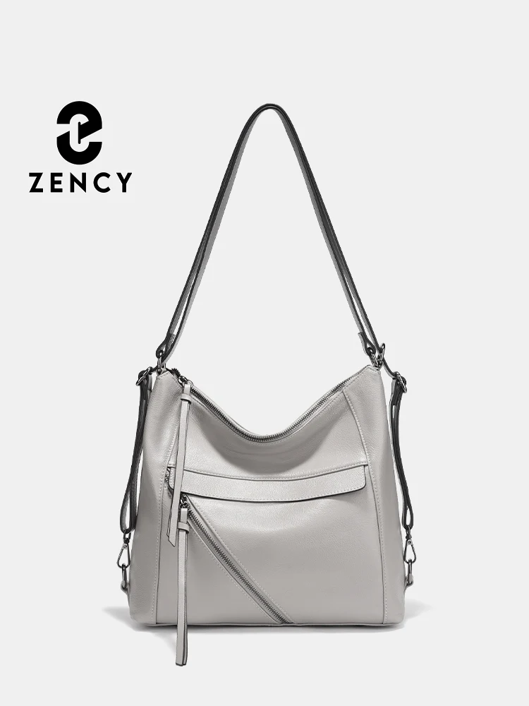 

Zency Fashion Women Shoulder Bag 100% Genuine Leather Large Designer Handbag Hobo Bag Backpacks Transformer Bag Satchels Green
