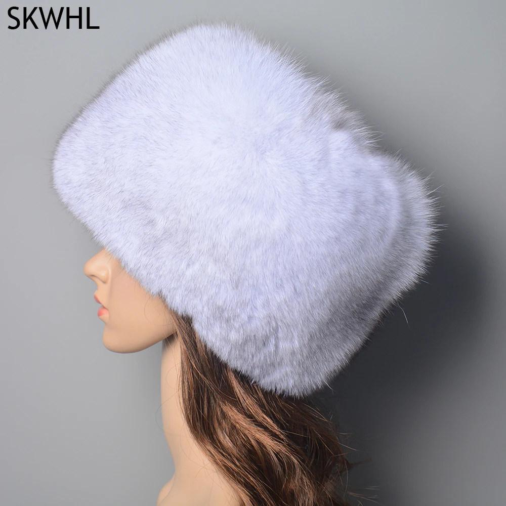 Winter Hats for Women Natural Fox Fur Beanies Real Fox Bomber Hat Fluffy Popular Russian Female Round Cap Fashion Real Fur Hats