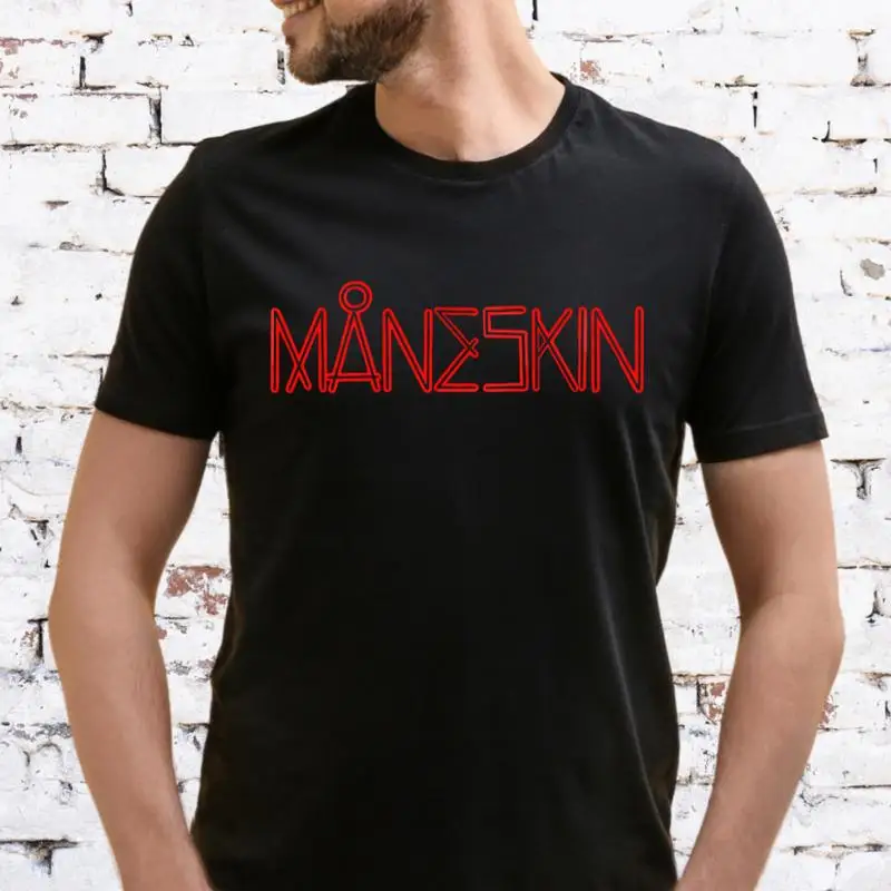 

MANESKIN T-Shirt - Black 100% Cotton - Lady Fit & Unisex to 5XL - DAMIANO DAVID