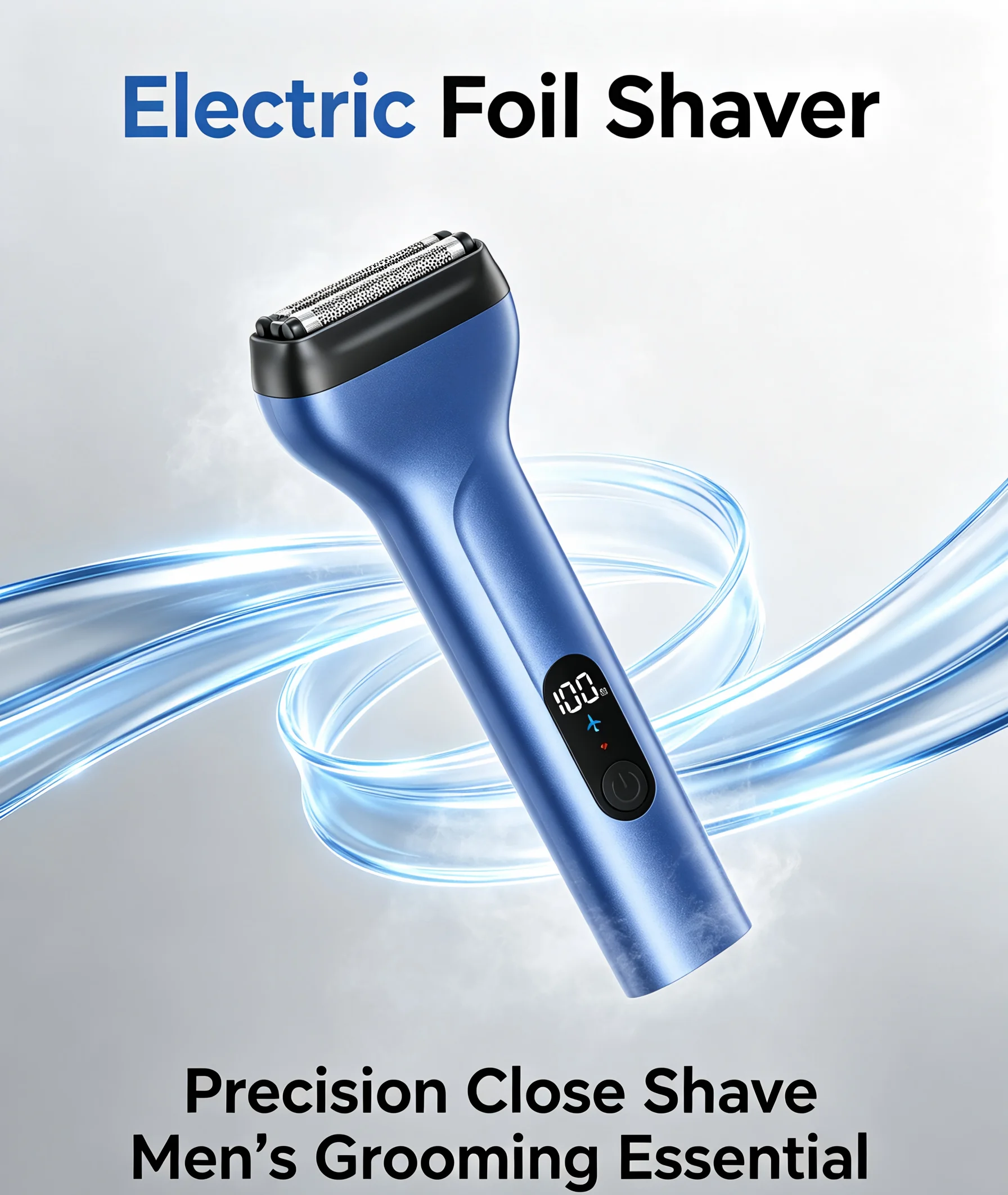 IPX7 Waterproof Men's Electric Body Shaving Device with LCD Display, Battery Indicator, Travel Lock, Moisture-Resistant and Dry