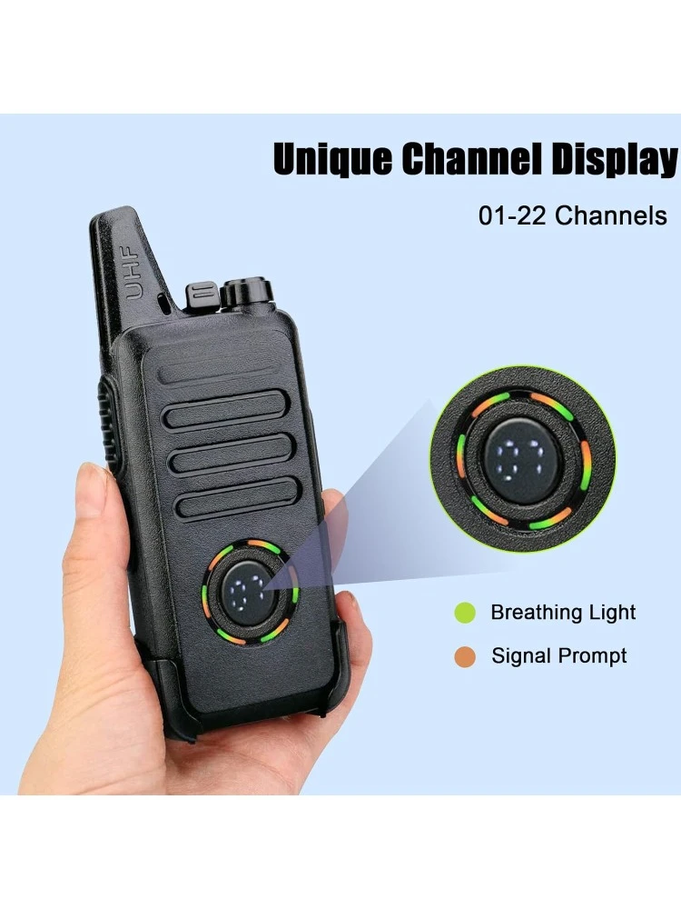 RT22S Walkie Talkies for Adults,2 Way Radio with Earpiece, Portable FRS Two-Way Radios,Channel Display, Mini Rechargeable