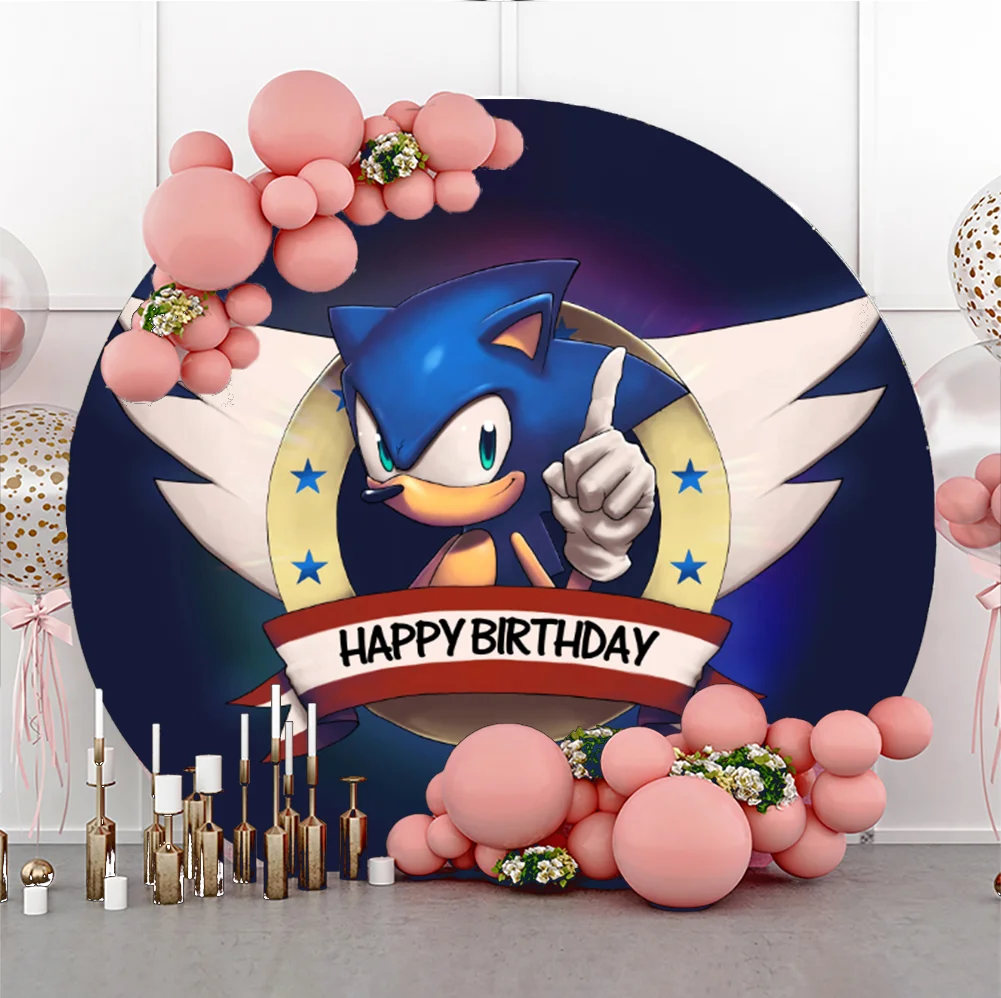 Imagem -04 - Sonic Personalizado o Fundo do Ouriço Decoração do Partido do Aniversário Fontes do Chuveiro do Bebê Aniversário Anos do Nome