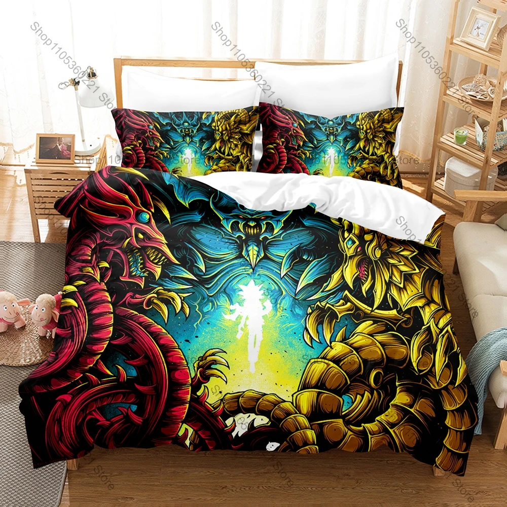 Yu Gi Oh Print 3 Pcs Polyester Bedding Set Soft Duvet Cover Pillow Cases Home Textile