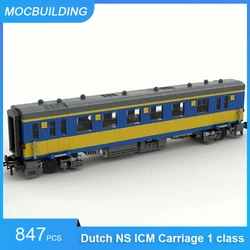 MOC Building Blocks Dutch NS ICM Carriage 1 Class Train Model DIY Assemble Bricks Transportation Educational Toys Gifts 847PCS