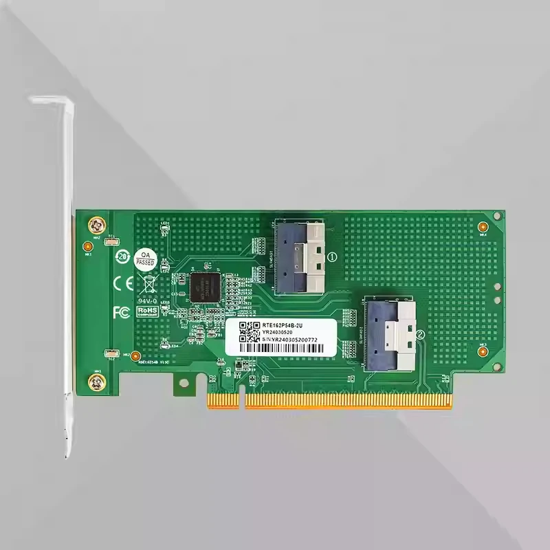 PCIe 4.0 5.0 16x для SlimSAS MCIO Split Card SFF-8654 Базовая пластина с одним слотом для графического процессора, внешний кабель-адаптер расширения