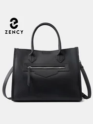 Zency Women A4 Large Tote Bag Genuine Leather Shoulder Bag Ladies Crossbody Bag Fashion Top Handle Bags For Commute Ladies