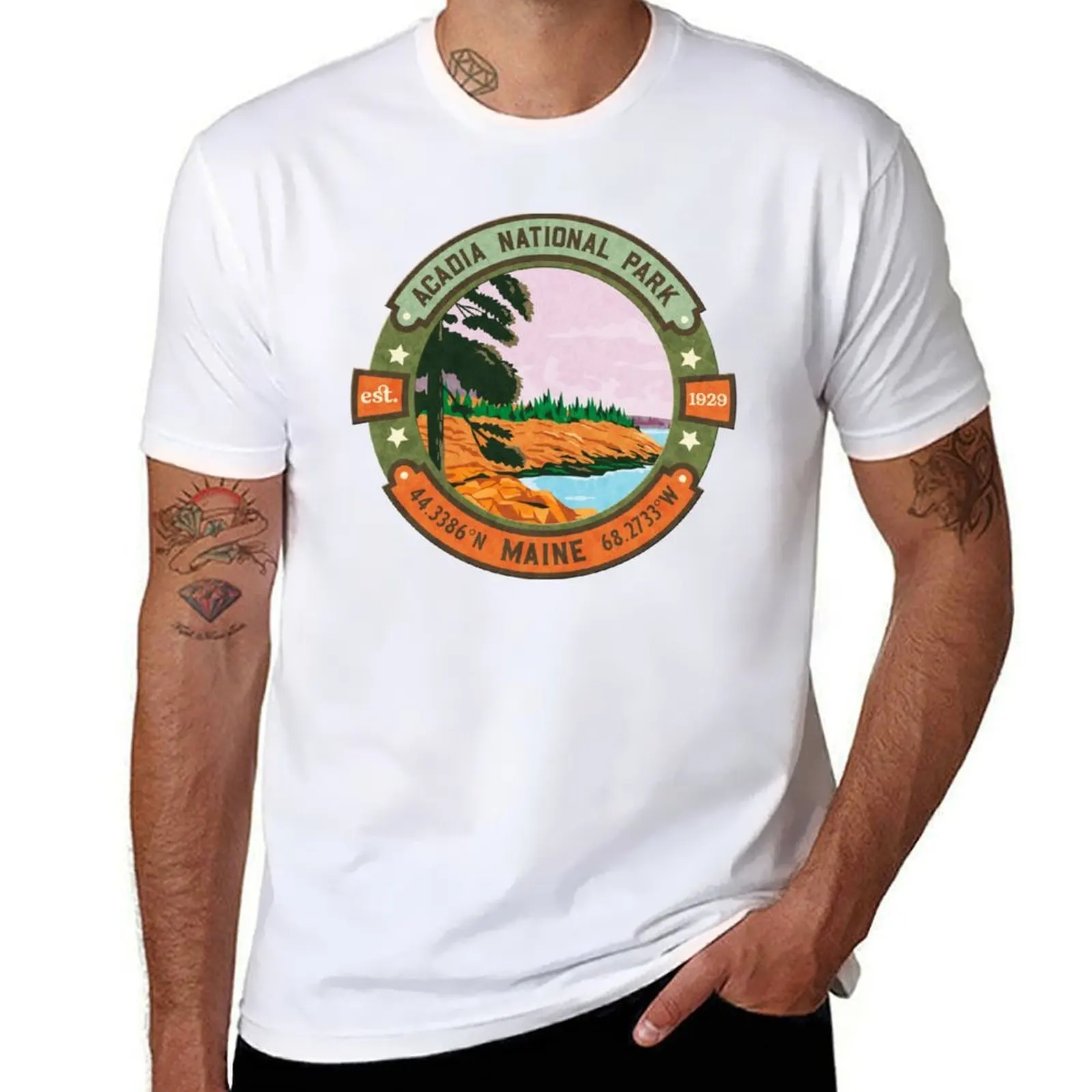 

Acadia National Park Maine T-Shirt man t shirts cotton cotton t shirts man 100% T-Shirt