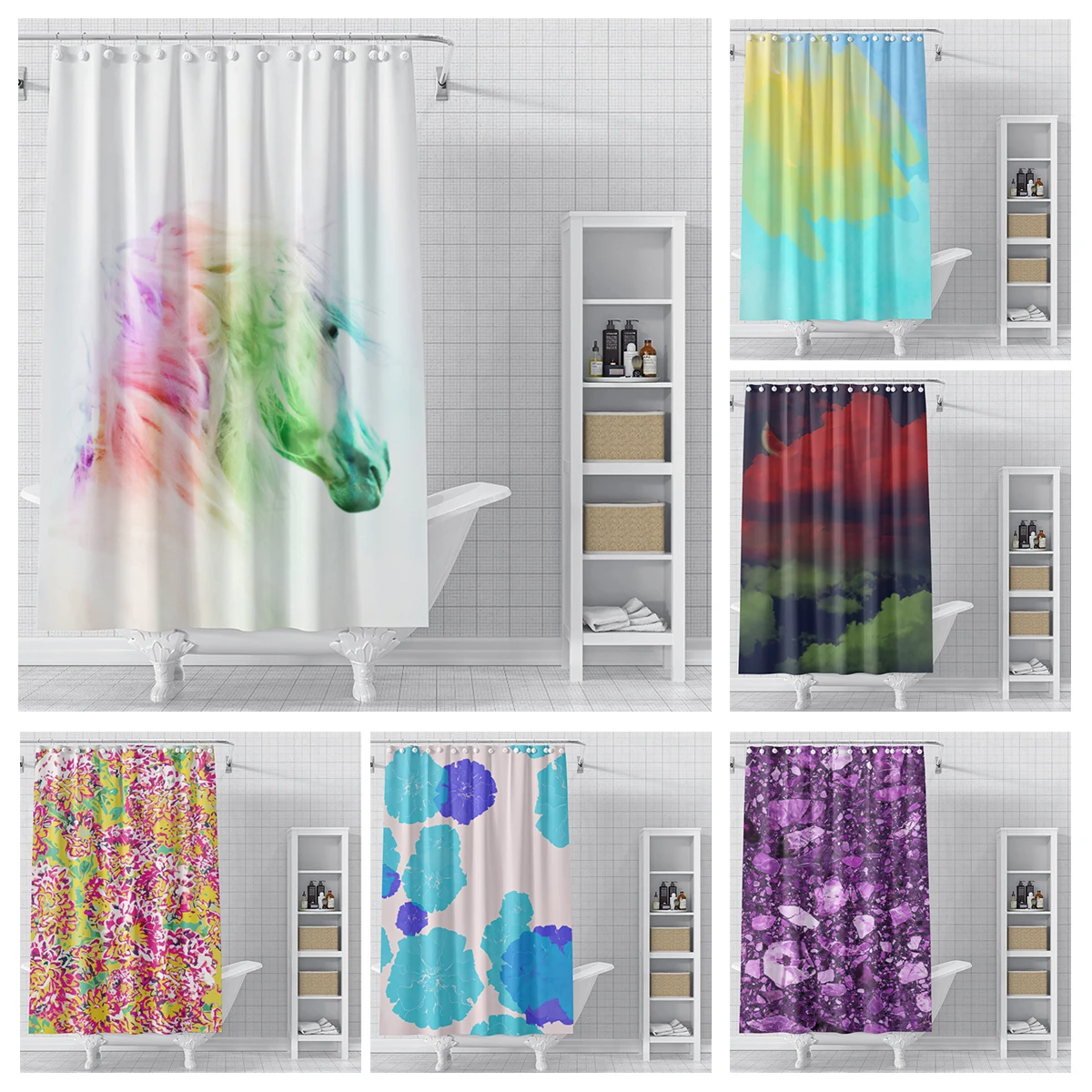 Home shower curtains for bathroom waterproof fabric Modern Nordic style bathroom Curtains shower curtain morandi  ins Abstract