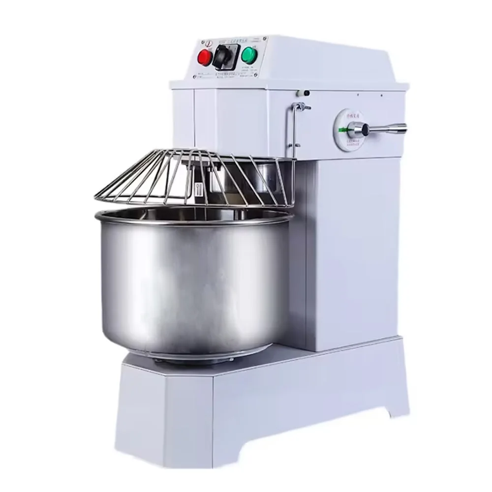 

Коммерческий спиральный миксер для теста 20 л, 1100 Вт, электрическая автоматическая машина для замешивания еды, хлеба, подставка из нержавеющей стали, блендер для яиц