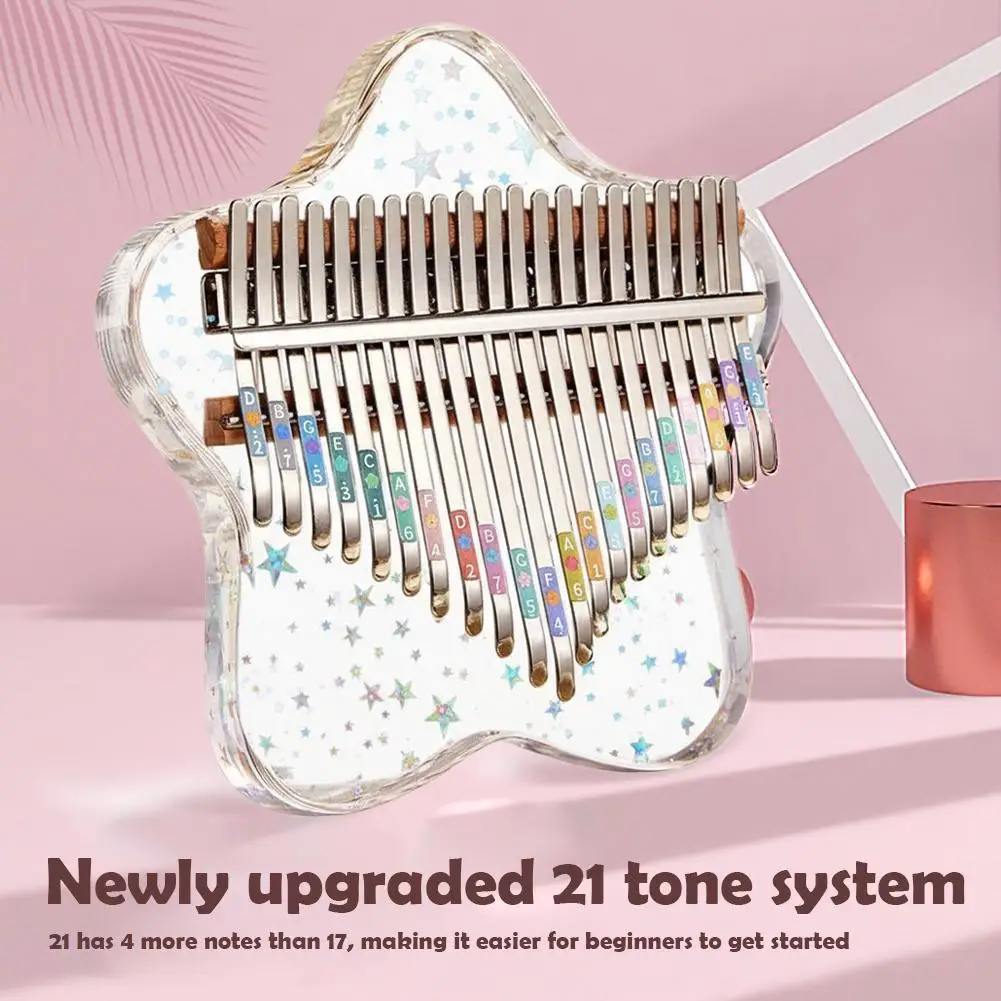 21/17 Keys Portable Finger PianoCrystal Clear Kalimba For Beginners Kids Adults, 17 Key Thumb Piano Musical Gift view 4