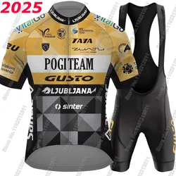 Ljubljana Gusto 2025 Cycling Jersey Pogi Team Set Mens Clothing Road Bike Suit Mountain Bicycle Shirt Bib Shorts MTB Maillot