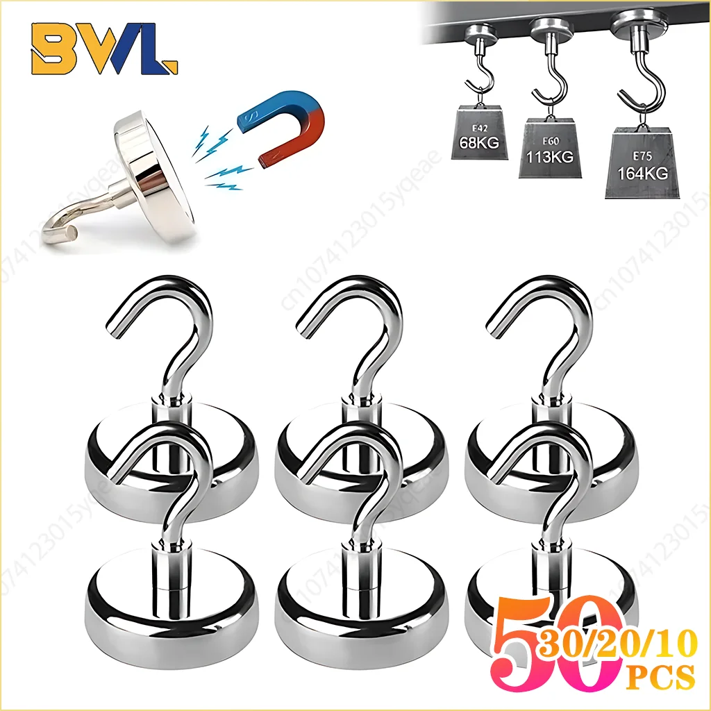 1-50PCS Strong Magnetic Hooks Multi-Purpose Storage Hooks Home Kitchen Bar Storage Hooks Key Storage Hooks Bathroom Hangers