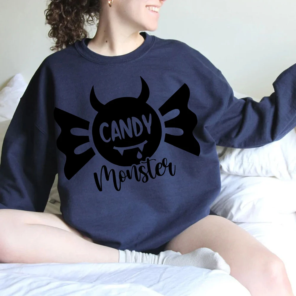 Candy Monster Womens Clothes Halloween Candy Womens Clothing Funny Halloween Monster Hoodie's for Women's Trick or Treat Hoodies