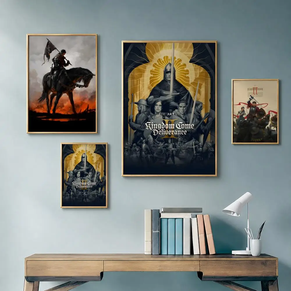 Super Game K-Kingdom Come: Deliverance 2S Poster Vintage Retro Anime Poster Stickers Peel and Stick Wall Art Home Decor