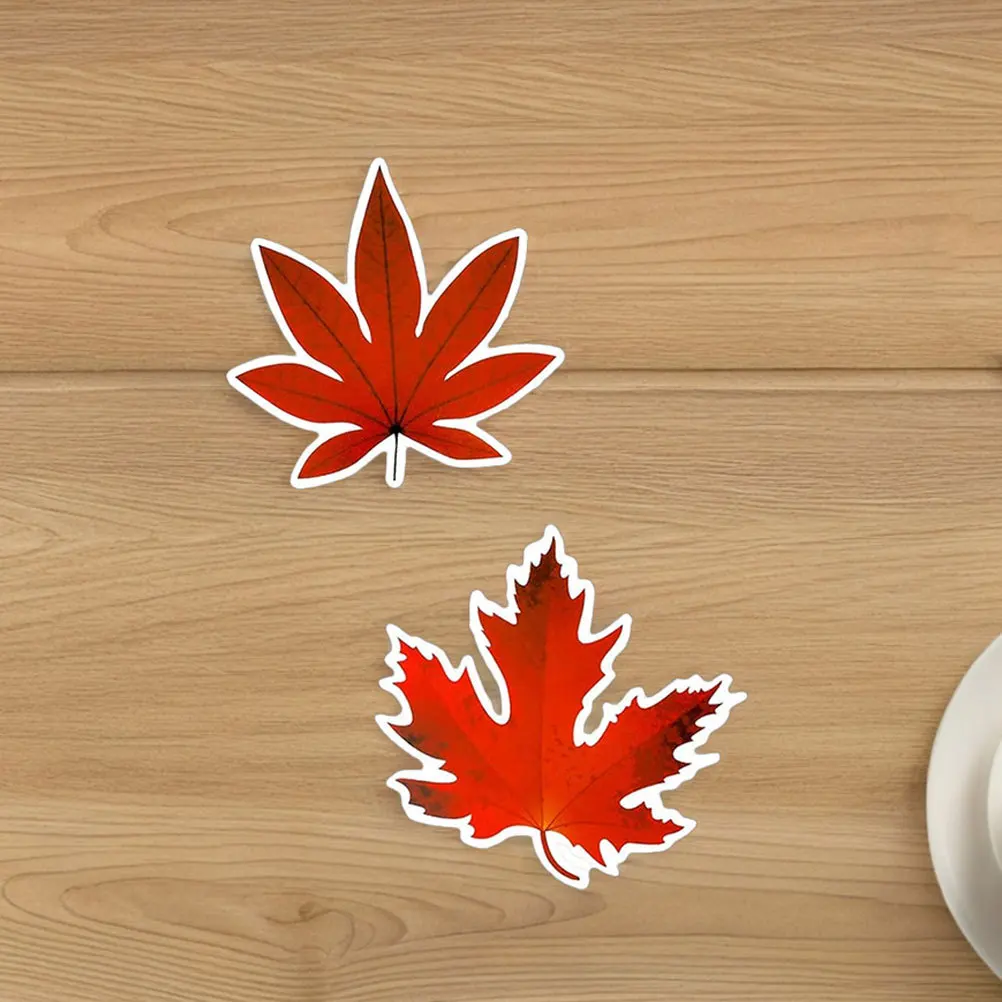 

270pcs Decorative Autumn Leaves Cutouts Orange Faux Fall Leaf Craft For Thanksgiving Party Classroom Bulletin Board Wall Table