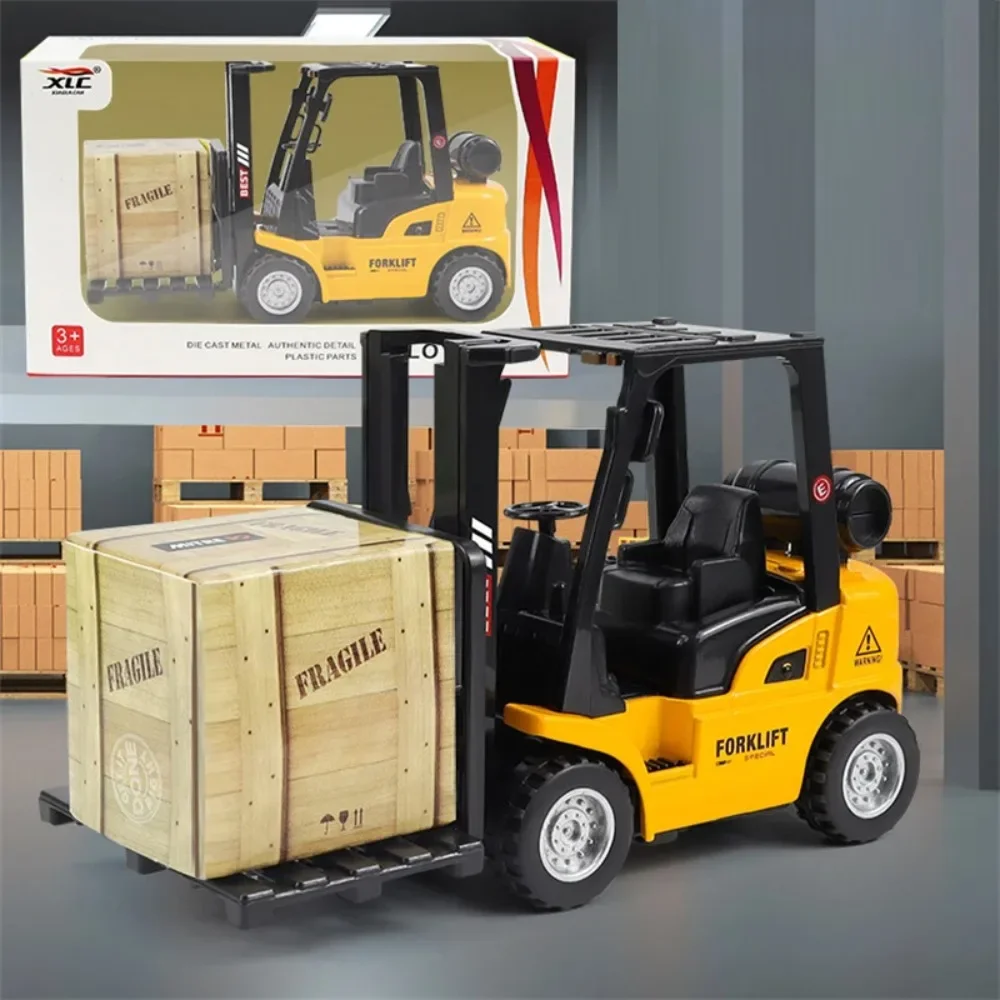 Kids Forklift Toy Alloy Engineering Pull Back Truck Model Toys Engineering Vehicle Model Alloy Car for Boys Christmas Birthday