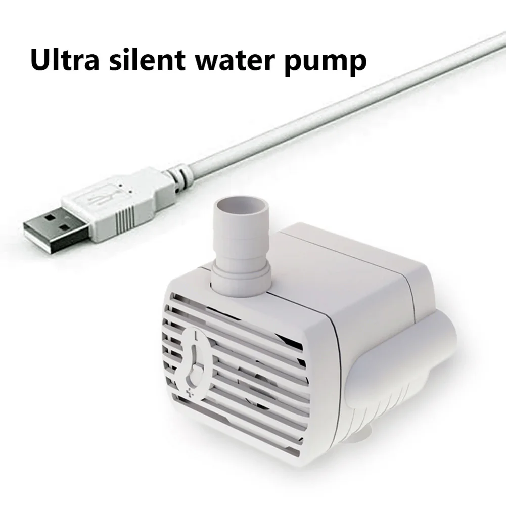 Cats Drinking Pump USB Powered Fish Water Pump 3 Flow Adjustable Fish Fountain Pets Water Pump for Pet Water Dispenser