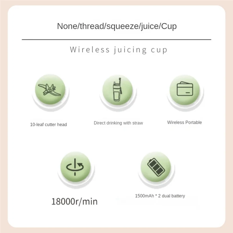 500ML 휴대용 블렌더 전기 주서기 과일 믹서 USB 충전식 스무디 미니 블렌더 개인용 주서기 10중 커터 내구성