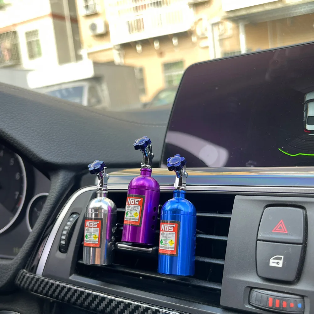 Gran oferta ambientador para coche NOS botella de nitrógeno ventilación de aire aromaterapia Auto Aroma Outle Perfume aromatizante fragancias Accesorios
