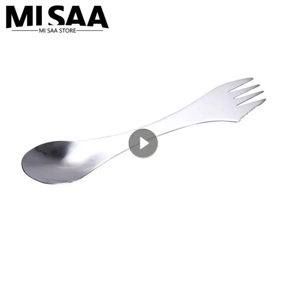 

Столовые приборы из нержавеющей стали 3 в 1 для кемпинга и пикников новая ложка и вилка интегрированная столовая посуда инструменты