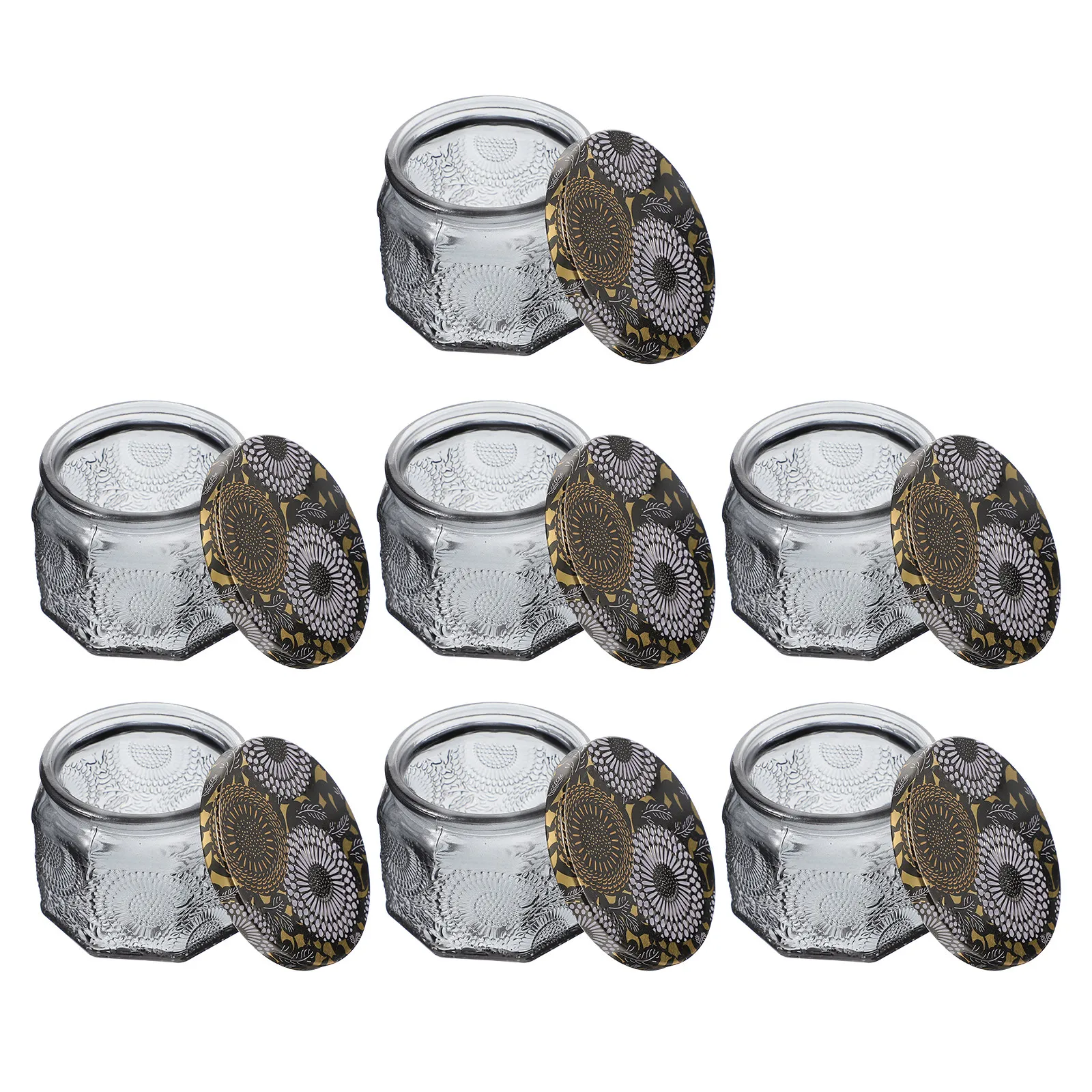 

Набор из 7 ароматических баночек: рельефные стеклянные контейнеры для творчества, многоразовые формы для воска, для домашнего декора, свадебных вечеринок и рукоделия