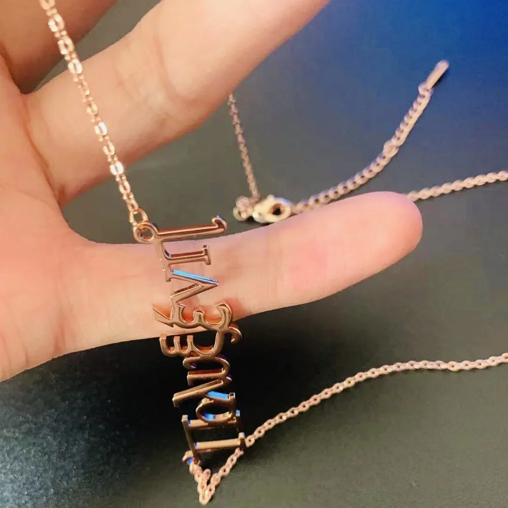 

Personalized Custom Greece Name Necklaces For Women Men Letter Jewelry Stainless Steel Nameplate Necklace Handmade Chain Gifts