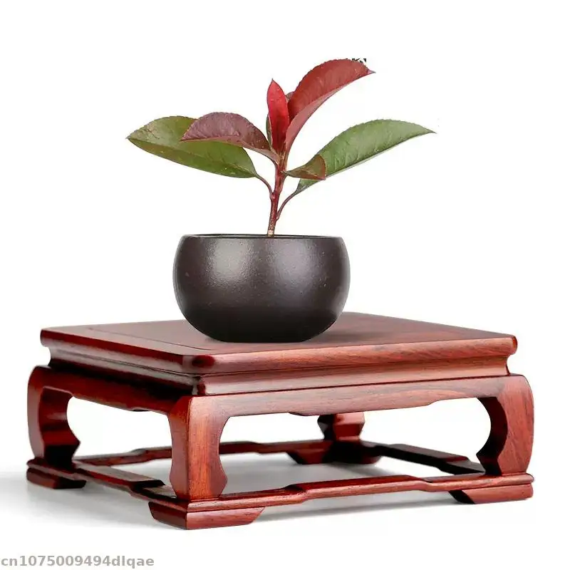 

Solid Wood Carving Handicraft Decoration Pedestal Flower Pot Bonsai Display Pedestal Mini Model Sculpture Display Rack