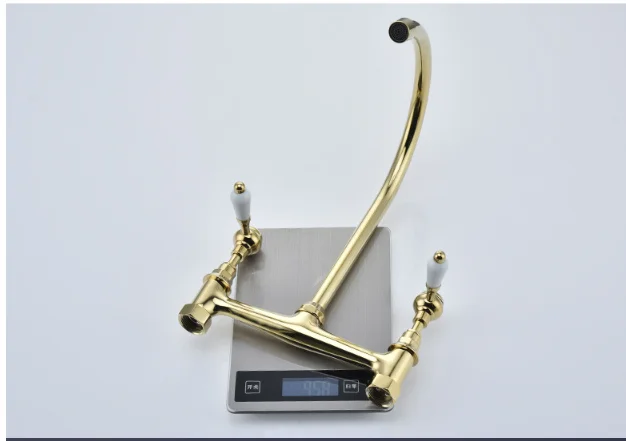 8inch 3 Handles Kitchen Side Sprayer Unlacquered Brass Faucets