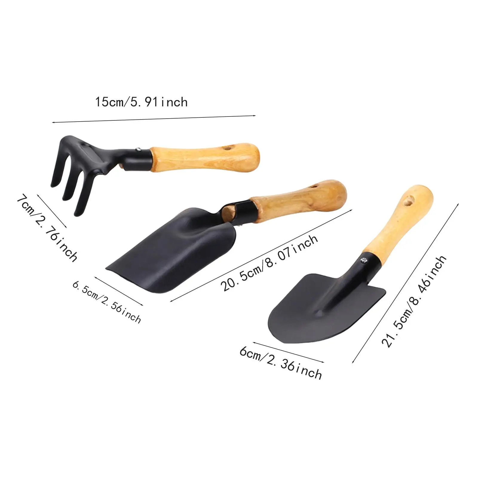 Mini Garden Tool Set Shovels Rake Spade Toys Set Wood Handle Plant Tools Small Gardening Kit for Yard Flower Pot Balcony Pots