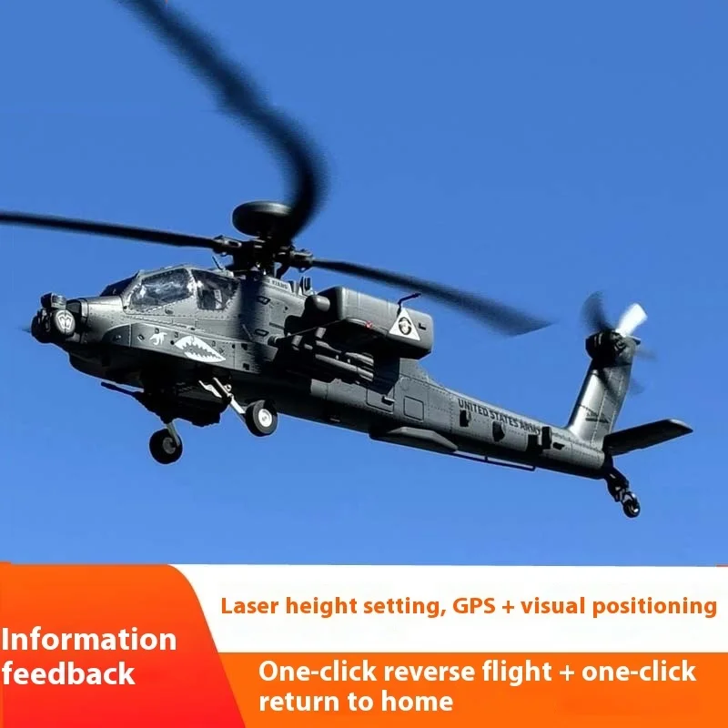 Yxznrc Yuxiang F11s Apache RC Hubschrauber Modell Fernbedienung Bewaffnete Simulation Drohne Spielzeug Realistisches Geschenk für Jungen Geburtstag