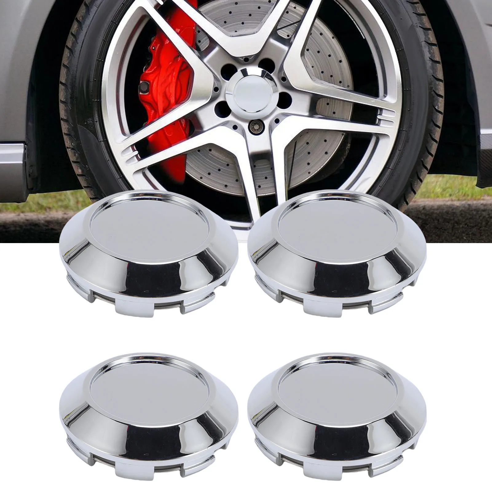 

4PCS Wheel Center Wheel Center Excellent Sealing Exquisite ABS Snap On Wheel Center Hub Cover 76mm Outer Diameter