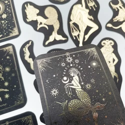 40pcs/pack 6 Designs Constellation Tarot Gold Sticker Scrapbooking Label Diary Album Retro Journal Planner Decorative Stationery