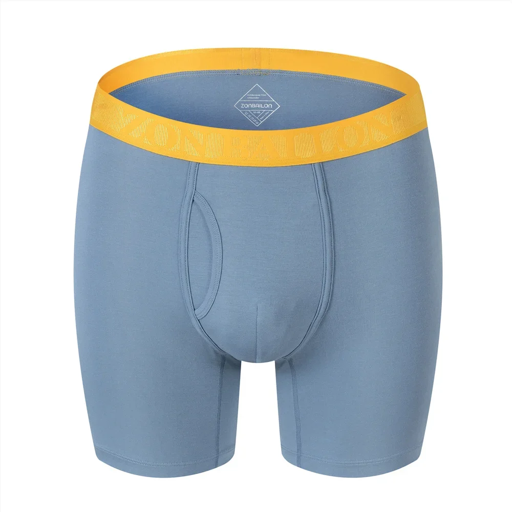 

Jinshi Men's Boxer Briefs Bamboo Soft Classic Breathable No Ride Up Open Fly Boxers Underwear