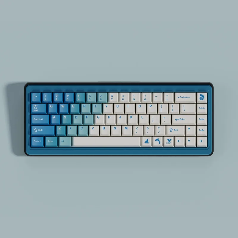 Big Pool Theme Keycap Set 155key PBT Custom Blue Minimalism Keyboard Cap Cherry Profile Gaming KeyCap for Mechanical Keyboard