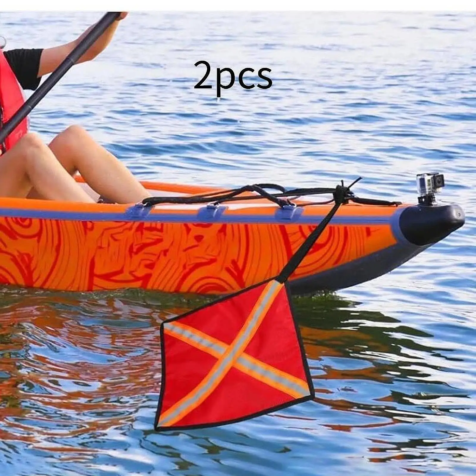 Warning Flag Reflective Strip Tow Flag Polyester Kayak Safety Flag for Outdoor Truck Trailer