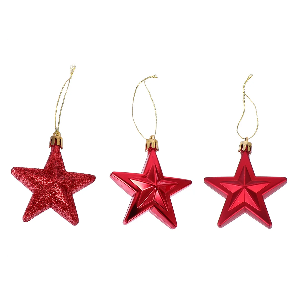 

18Pcs Christmas Tree Star Plastic Hanging Decoration Festive Xmas Tree Ornament Eco-Friendly Home Office Hotel School