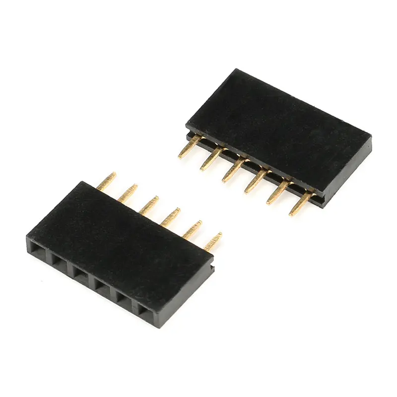 Conector hembra de una sola fila para Arduino, cabezal de enchufe de aguja recta, 1x6P, 6 pines, 100 MM, 2,54 piezas