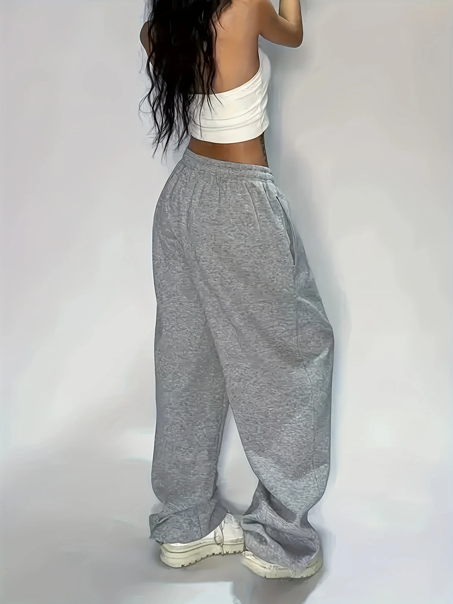Women's Pants, Women's Solid Color Pockets, Simple Sports Pants Suitable for Daily Casual Wear, Autumn and Winter