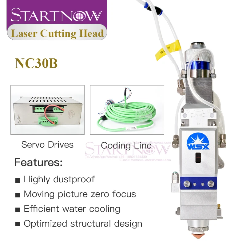 Startnow WSX Optic Autofocus Laser Cutting Head NC Series NC15 NC30 NC60 NC63 MINI15 Cutting Head for Laser Cutting Machine