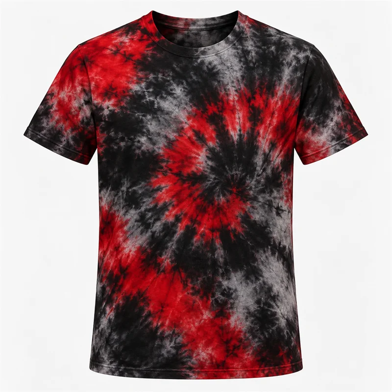 Men's Tie Dye T Shirt Colorful Spiral Graphic Short Sleeve Casual Summer Festival Streetwear Vintage Fashion Everyday Top Tee