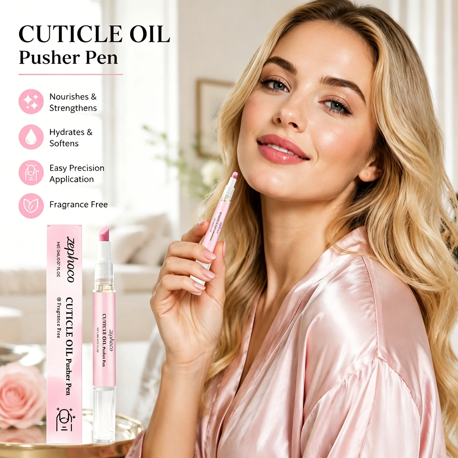 Cuticle Oil Pusher Pen Fragrance Free Sponge Tip Softens Dry Cuticles Hangnail Repair Nail Nourishing Nail Care