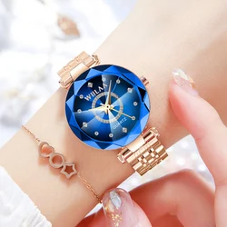 Damen Roségold Uhren Top Marke Luxus Mode Edelstahl Damen uhr für Quarz Relogio Damen wasserdichte Armbanduhren