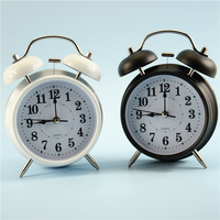4-inch Metal Bell Digital Alarm Clock Bedside High Volume Silent Clock Student Wake-up Timer Small Alarm Clock Digital  Desk