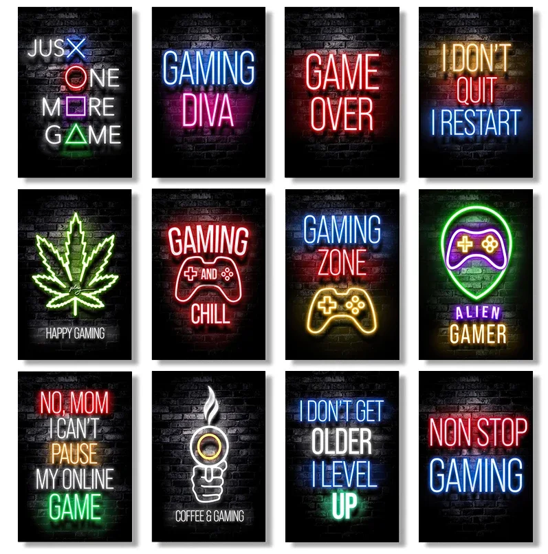 Sleep Game Repeat Gaming Gamer Aesthetic Canvas Painting Posters and Prints Wall Art Picture For Living Room Decoration