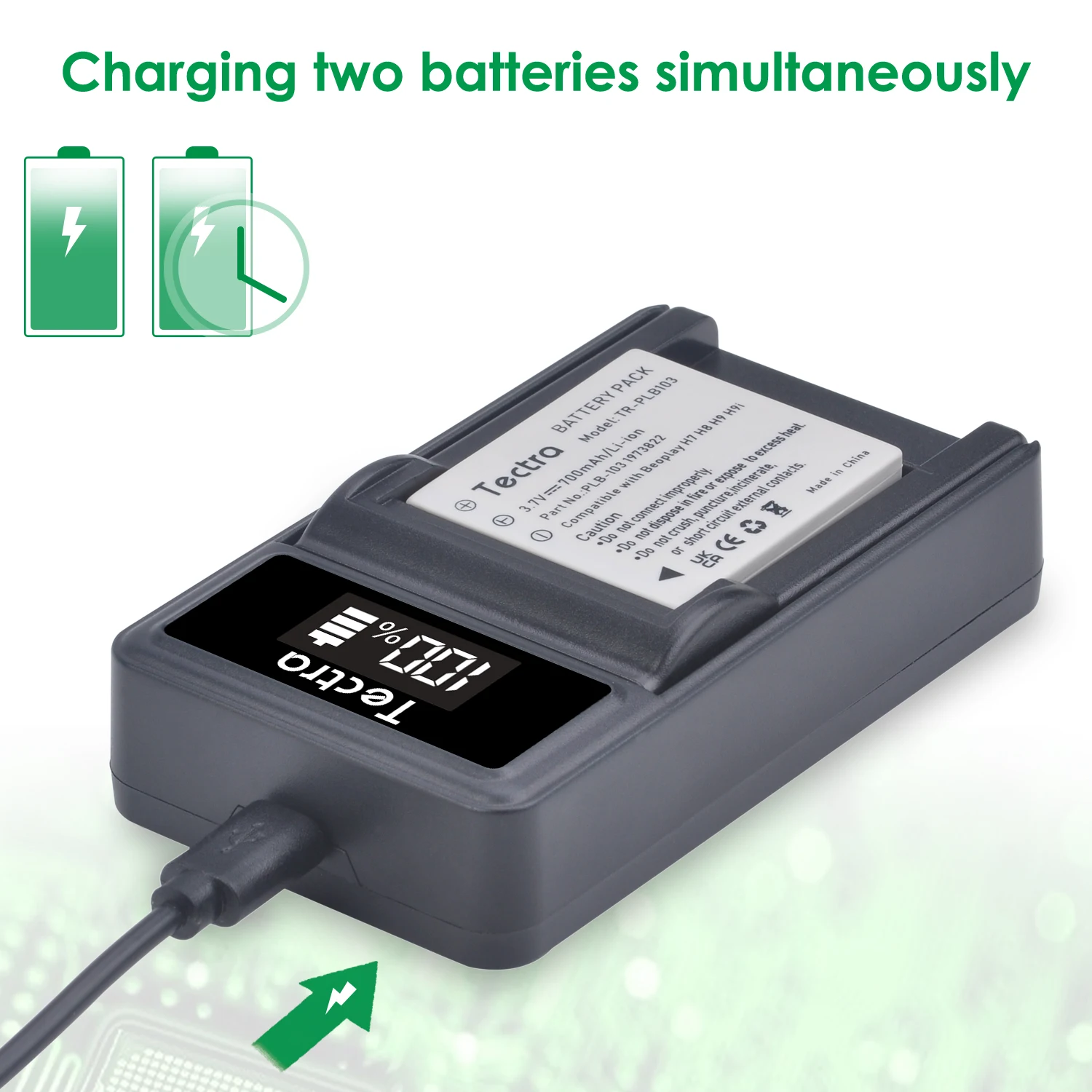 PLB-103 Battery OR LED Charger for Bang & Olufsen BeoPlay H7, H8, H9, H9i, H7, H8 1973822, Sanyo DB-L20 VPC C40 C5 C6 CA6 CA65