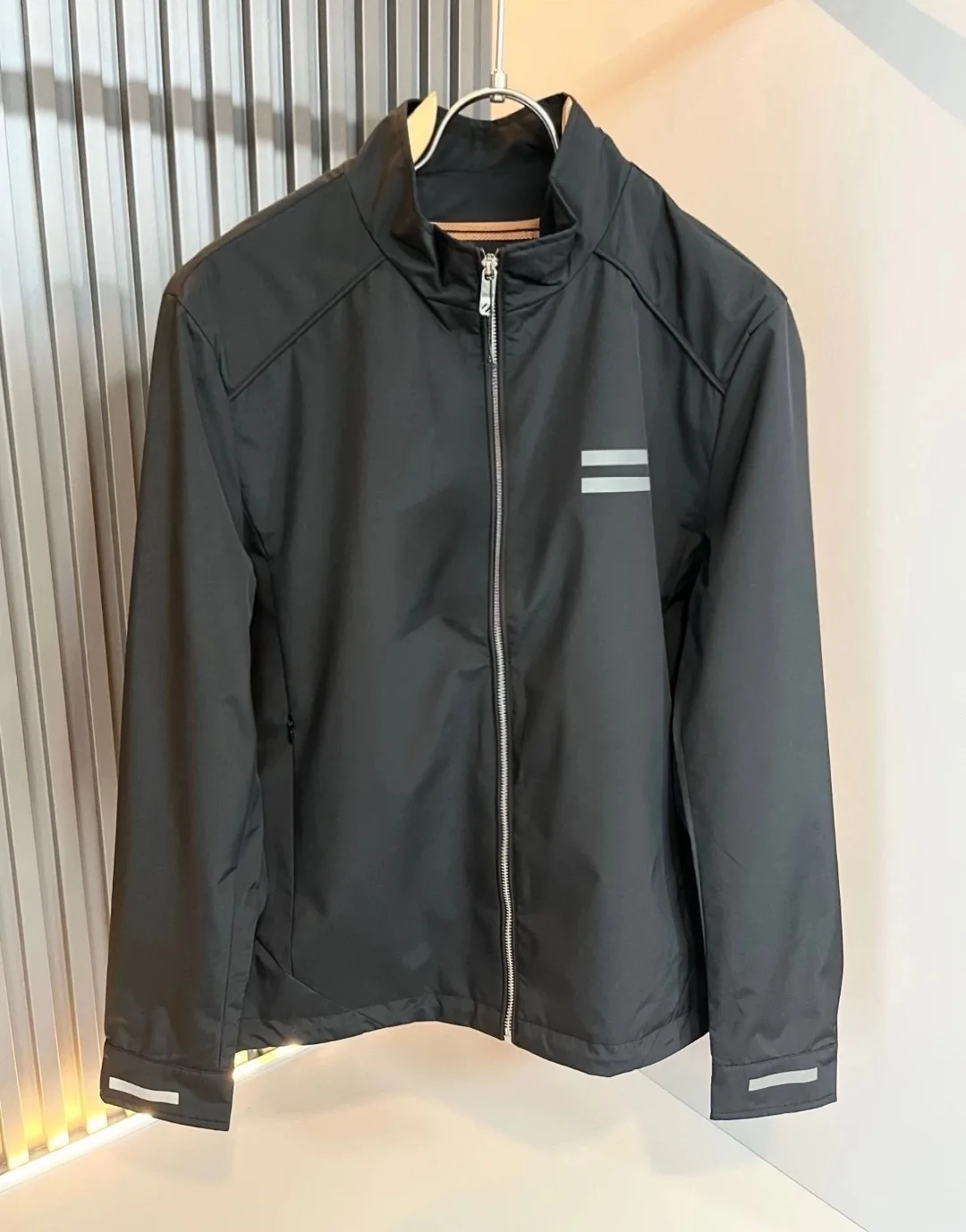 

Men's Faion Print Double-Bar Windproof Stand Collar Jaet Autumn Winter New Arrival Casual Sle Stand Fit Zipper Closure