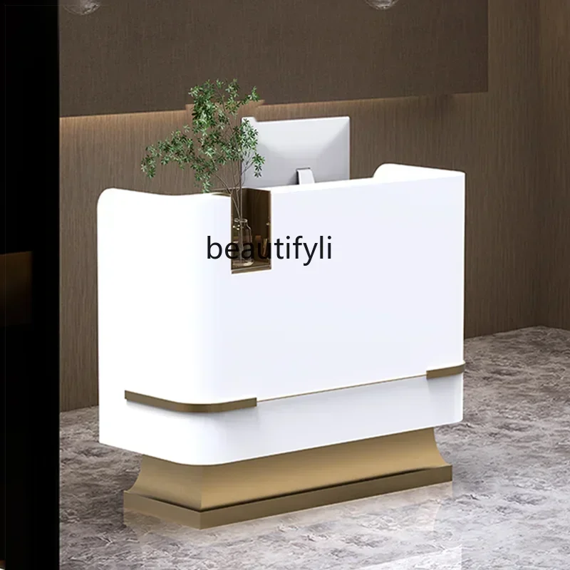 Hot sales Light luxury reception table, the company welcomes guests with simple and modern consulting guide checkout page custom