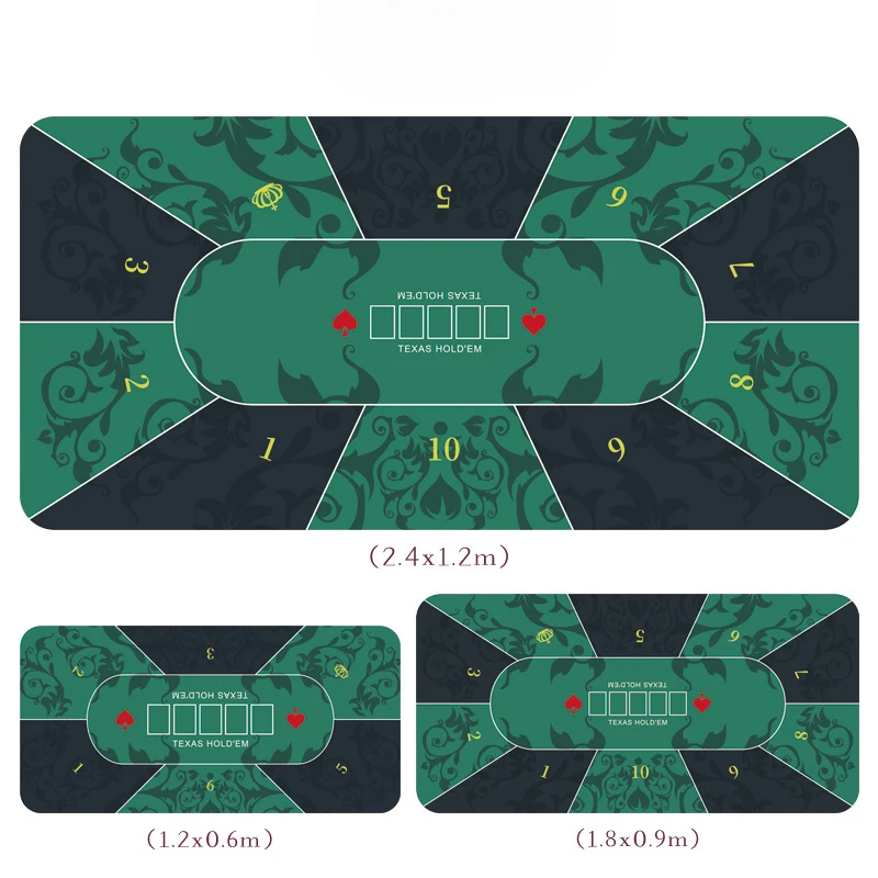 Playing Card Table Mat Texas Hold'em Pad Tablecloth Table Mat Square Round Chip Rubber Pad Entertainment Chess Mat