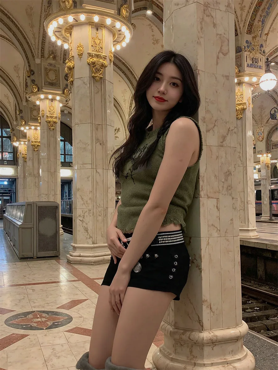 Shorts Women Pleated High Waist Skirt Shorts Tennis Golf Sport Versatile Cute College Preppy Chic Summer Girlish Wear Outfit